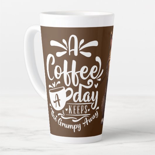 Grumpy Coffee Cat Latte Mok (Linkerhoek)