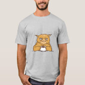 Grumpy Coffee Cat T-shirt (Voorkant)