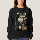 Grumpy Coffee  Dog on Coffee Alaskan Malamute Trui (Voorkant)