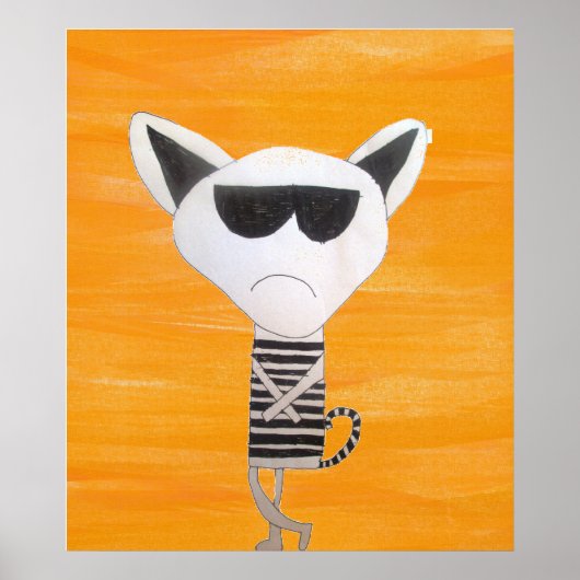 Grumpy coole kat met zonnebril poster (Voorkant)