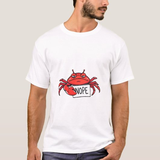 Grumpy Crab zegt NOPE grappig T-shirt (Voorkant)
