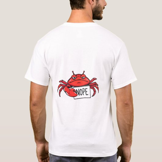 Grumpy Crab zegt NOPE grappig T-shirt (Achterkant)