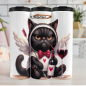 Grumpy Cupid Cat met wijn Thermosbeker