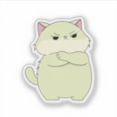 Grumpy Cute Cat Attitude Vinyl Sticker (Voorkant)