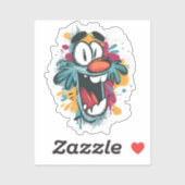 Grumpy Cute Monster Sticker – Quirky Cartoon Face (Vel)
