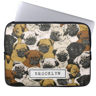 Grumpy Cute Pugs Bulldogs Persoonlijk Laptop Sleeve