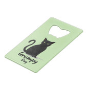 Grumpy Day met een zwarte kat Creditkaart Flessenopener (Voorkant Gekanteld)