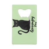 Grumpy Day met een zwarte kat Creditkaart Flessenopener (Achterkant)