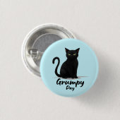 Grumpy Day met een zwarte kat Ronde Button 3,2 Cm (Voorkant /achterkant)
