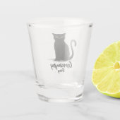 Grumpy Day met een zwarte kat Shot Glas (Achterkant)