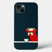 Grumpy Dog Coffee Time - Schattigee minimalistisch Case-Mate iPhone Case (Achterkant)