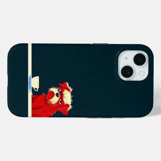 Grumpy Dog Coffee Time - Schattigee minimalistisch Case-Mate iPhone Case (Achterkant (horizontaal))