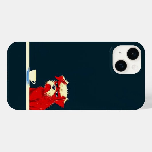 Grumpy Dog Coffee Time - Schattigee minimalistisch Case-Mate iPhone Case (Achterkant (horizontaal))