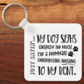 Grumpy Dog Funny Quote Double Sided Photo Sleutelhanger (Voorkant)