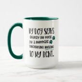 Grumpy Dog Funny Quote met Pet Photo Green Mok (Links)