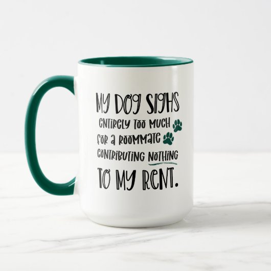 Grumpy Dog Funny Quote met Pet Photo Green Mok (Links)