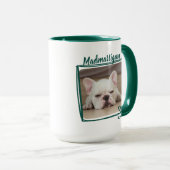 Grumpy Dog Funny Quote met Pet Photo Green Mok (Voorkant rechts)