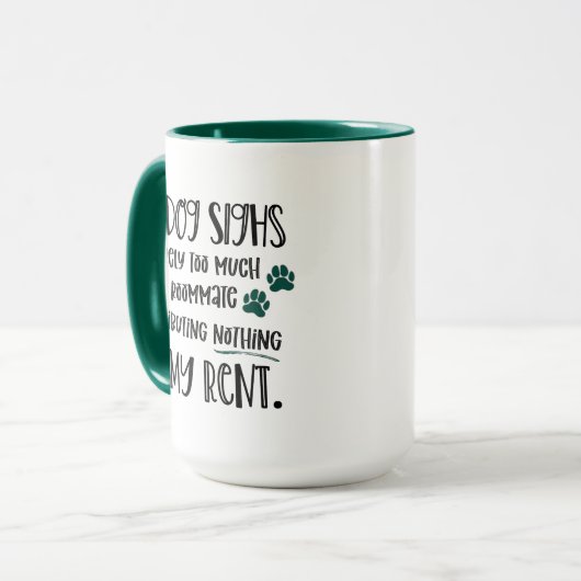 Grumpy Dog Funny Quote met Pet Photo Green Mok (Voorkant links)