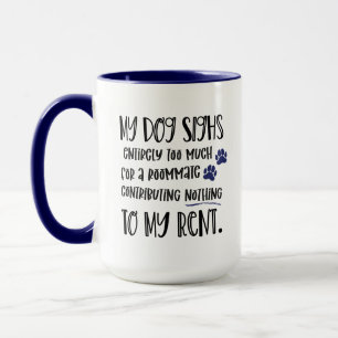 Grumpy Dog Funny Quote met Pet Photo Navy Mok