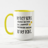 Grumpy Dog Funny Quote met Pet Photo Yellow Mok (Links)