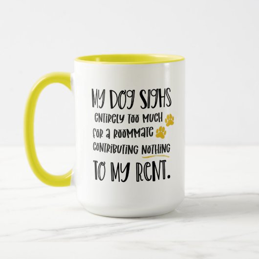 Grumpy Dog Funny Quote met Pet Photo Yellow Mok (Links)
