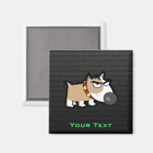 Grumpy Dog op Sleek Magneet (Voorkant / Achterkant)