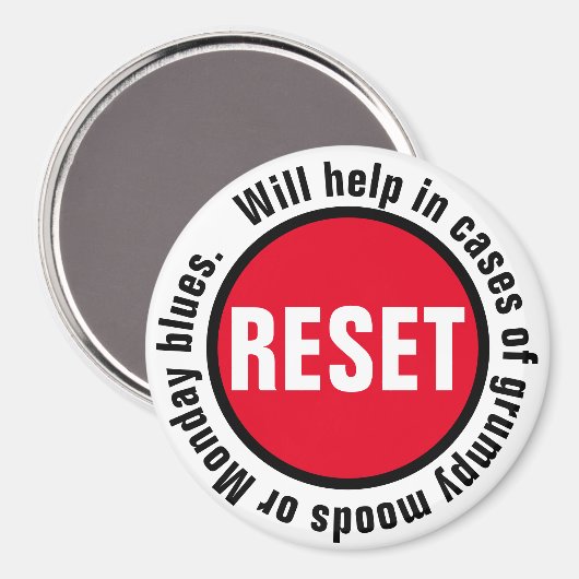 Grumpy Druk op de Reset Button Magneet (Voorkant / Achterkant)