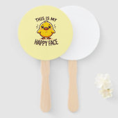 Grumpy Duck - Dit is mijn vrolijke gezicht grappig Handwaaier (Voorkant en achterkant)