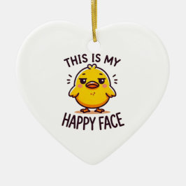 Grumpy Duck - Dit is mijn vrolijke gezicht grappig Keramisch Ornament