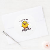 Grumpy Duck - Dit is mijn vrolijke gezicht grappig Ronde Sticker (Envelop)