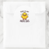 Grumpy Duck - Dit is mijn vrolijke gezicht grappig Ronde Sticker (Tas)