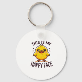 Grumpy Duck - Dit is mijn vrolijke gezicht grappig Sleutelhanger