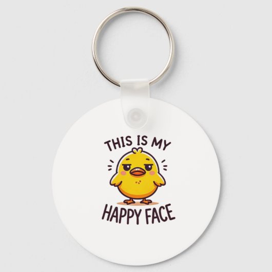 Grumpy Duck - Dit is mijn vrolijke gezicht grappig Sleutelhanger (Voorkant)