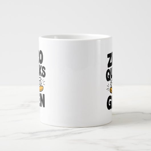 Grumpy Duck "Zero Quacks Gezien" Grappig Sarcastis Grote Koffiekop (Voorkant)