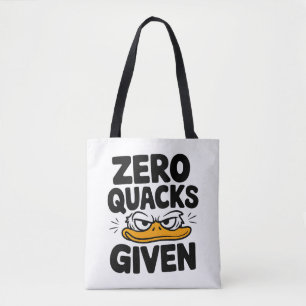 Grumpy Duck "Zero Quacks Gezien" Grappig Sarcastis Tote Bag