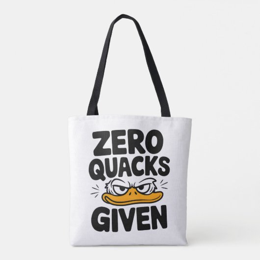 Grumpy Duck "Zero Quacks Gezien" Grappig Sarcastis Tote Bag (Achterkant)