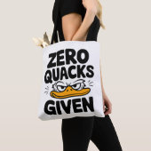 Grumpy Duck "Zero Quacks Gezien" Grappig Sarcastis Tote Bag (Dichtbij)