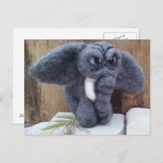 Grumpy elefant briefkaart (Voorkant / Achterkant)