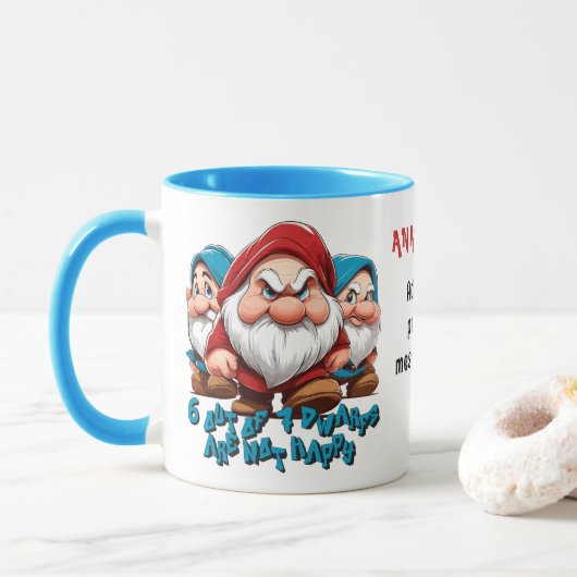 Grumpy en vrienden op maat mok (Met donut)
