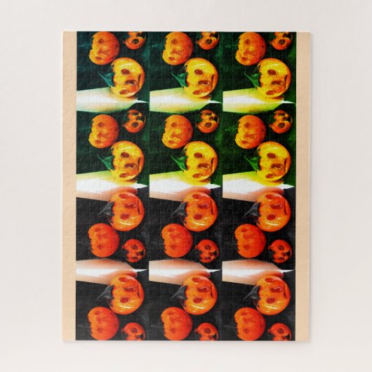 Grumpy enge Halloween pompoenen Legpuzzel (Verticaal)