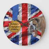 Grumpy English Bulldog Acrylic Wall klok   (Voorkant)