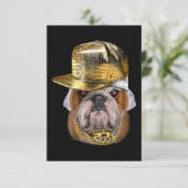 Grumpy English Bulldog met Hip Hop Rapper Kaart (Staand voorkant)