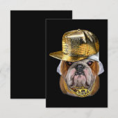 Grumpy English Bulldog met Hip Hop Rapper Kaart (Voorkant / Achterkant)