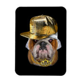 Grumpy English Bulldog met Hip Hop Rapper Magneet (Verticaal)