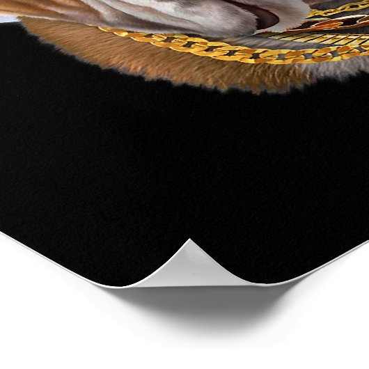 Grumpy English Bulldog met Hip Hop Rapper Poster (Hoek)