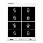 Grumpy English Bulldog Wearing Firefighter Helmet Etiket (Full Sheet)
