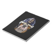 Grumpy English Bulldog Wearing Firefighter Helmet Notitieblok (Linkerzijde)