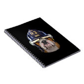 Grumpy English Bulldog Wearing Firefighter Helmet Notitieboek (Rechterzijde)