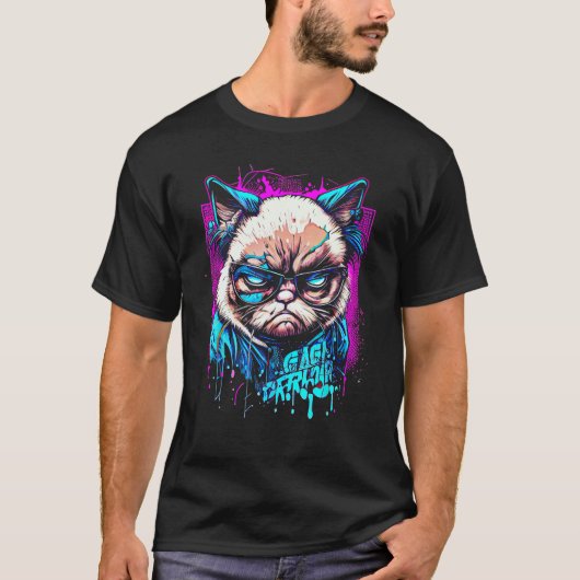 Grumpy Face Grappige Kat Grafische Kat Liefhebbers T-shirt (Voorkant)