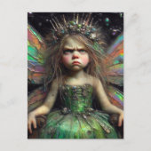 Grumpy Fairy in een groene jurk Briefkaart (Voorkant)